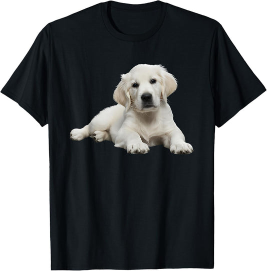 White Lab English Cream Golden Retriever Dog Puppy Mom Girls T-Shirt - T-Shirt | Black
