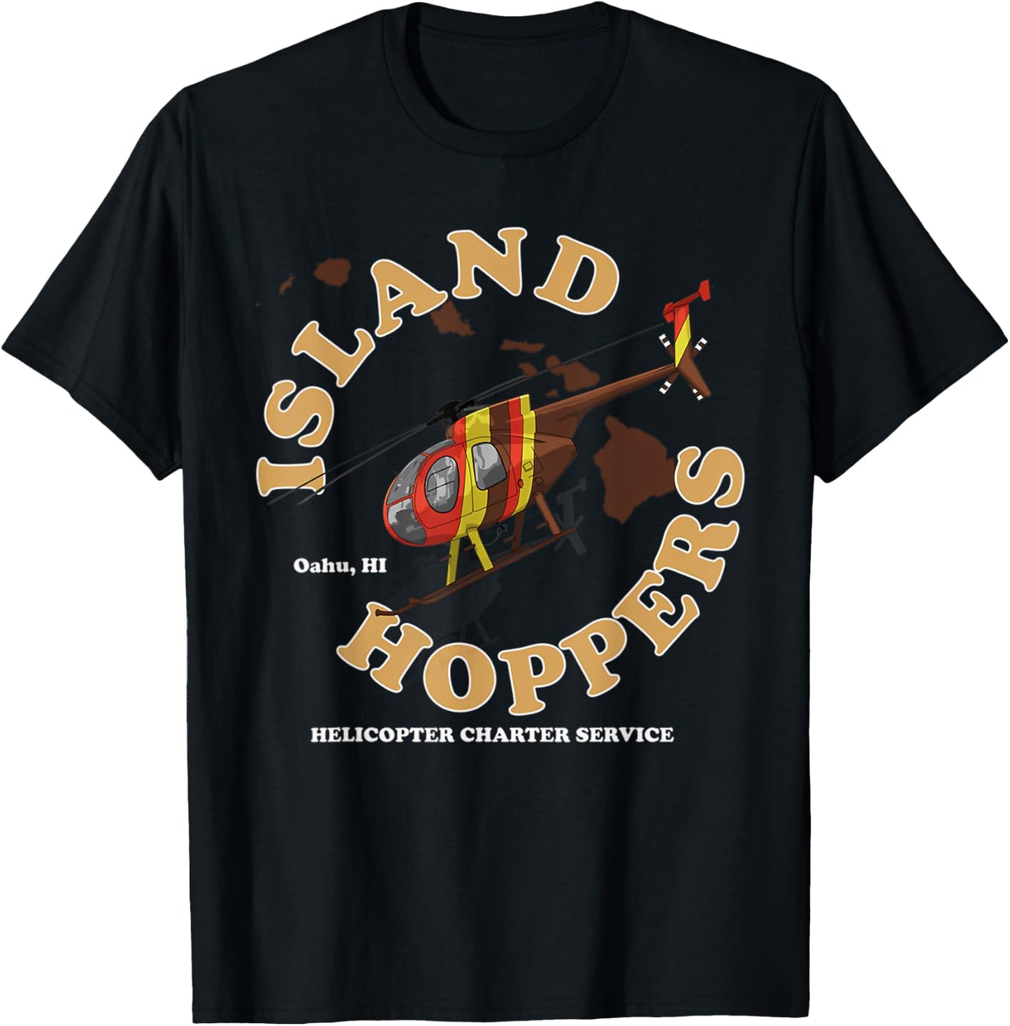 Magnum Island Helicopter Charter Service Hoppers T-Shirt - T-Shirt | Black