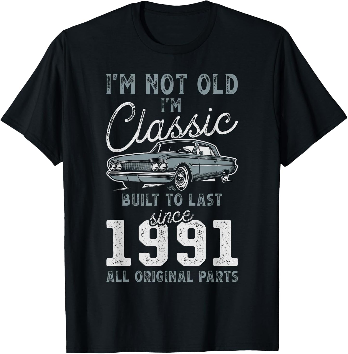 1991 Classic Car 35th Birthday T-Shirt - T-Shirt | Black