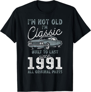 1991 Classic Car 35th Birthday T-Shirt - T-Shirt | Black
