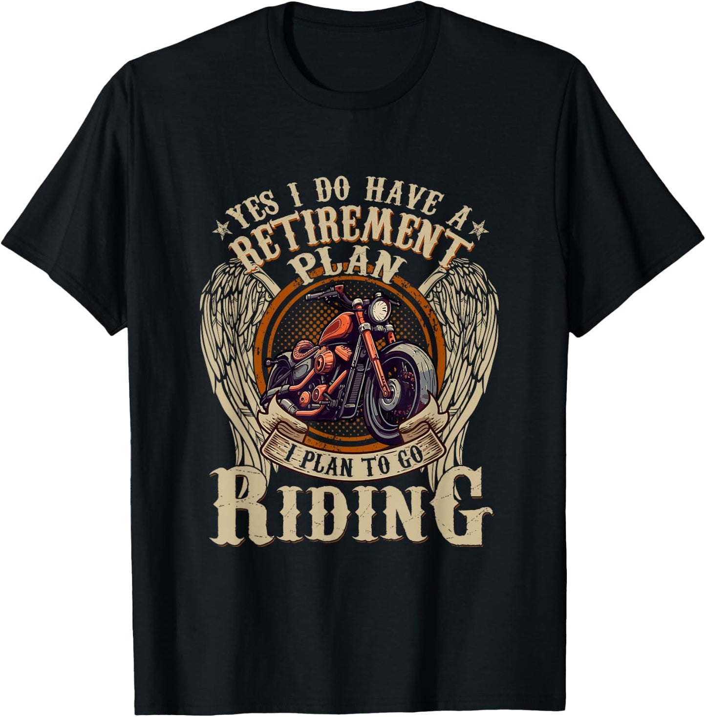Retirement Plan To Go Riding Gift Motorcycle Riders Biker T-Shirt - T-Shirt | Black