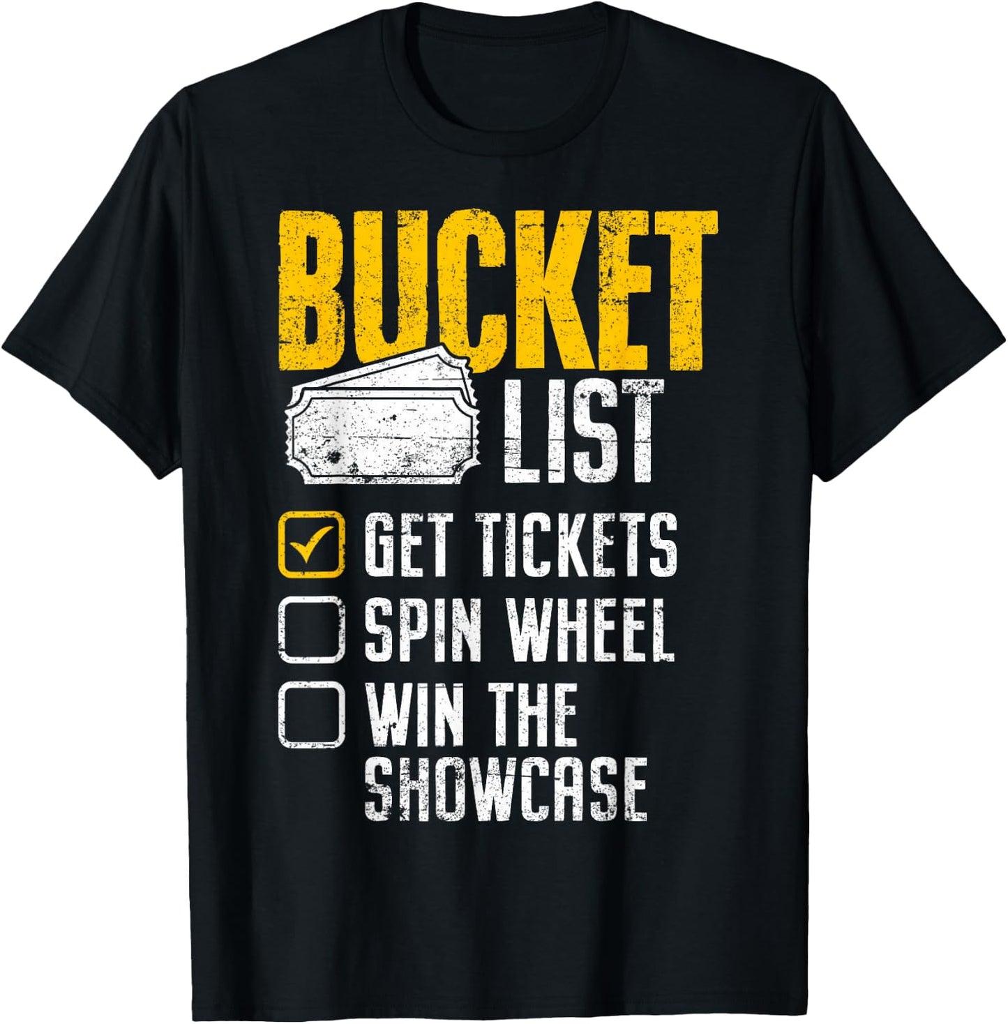 Wheel Win Game Show Bucket List Get Tickets Spins Funny Gift T-Shirt - T-Shirt | Black