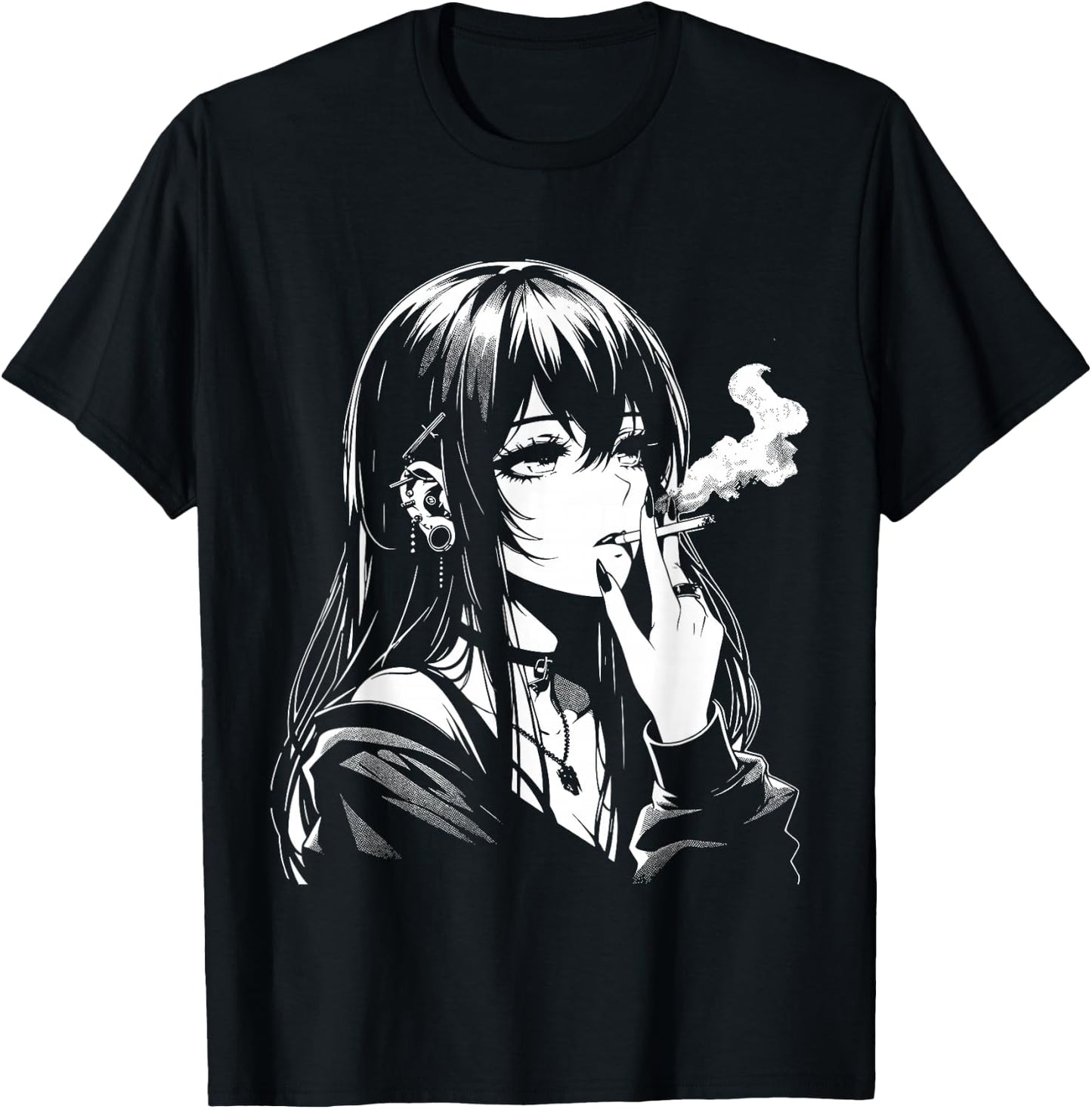 Anime Manga Otaku Waifu Girl Japanese Aesthetic T-Shirt - T-Shirt | Black