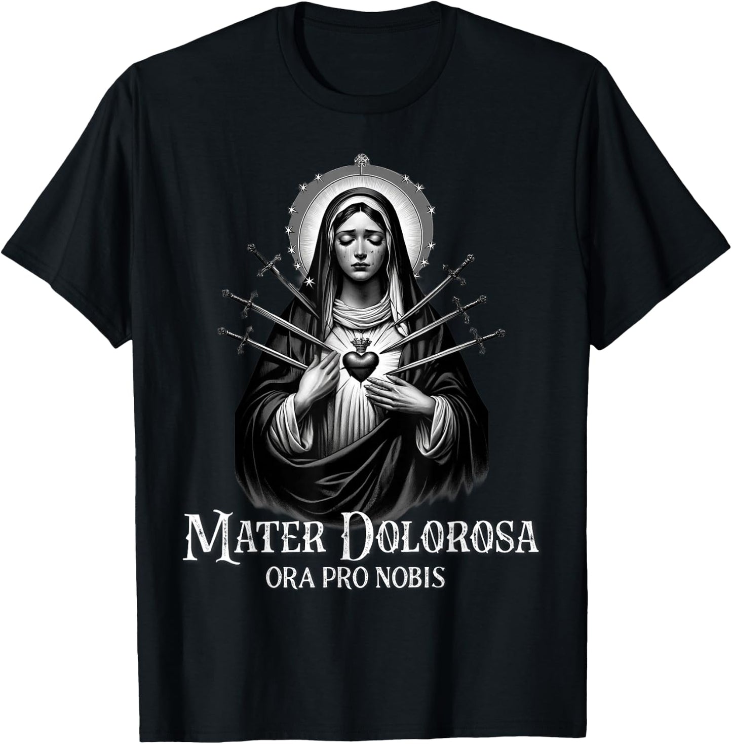 Mater Dolorosa Our Lady of Sorrows Virgin Mary Catholic T-Shirt - T-Shirt | Black