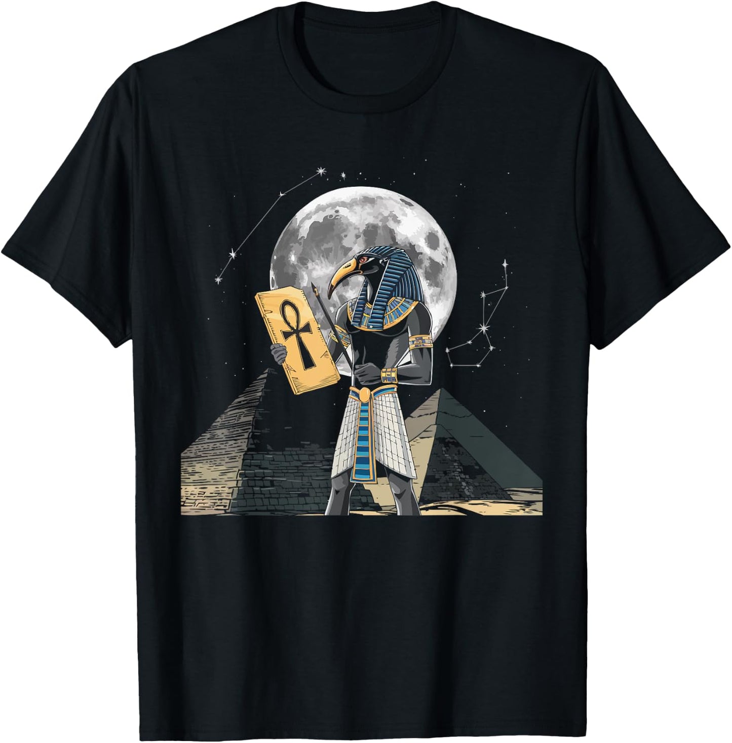Thoth Egyptian God Egyptian Mythology Pyramid Ancient Egypt T-Shirt - T-Shirt | Black