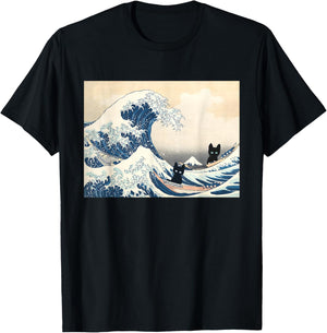 Black Cats Wave of Blue For Kamala 2024 Funny T-Shirt - T-Shirt | Black