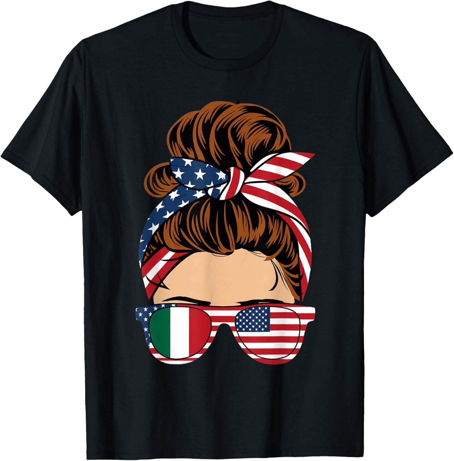 American Italian Patriot Flag Women Girl Italy Grown T-Shirt - T-Shirt | Black