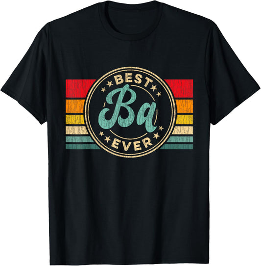 Best Ba Ever Vintage Retro Father's Day Gift T-Shirt - T-Shirt | Black