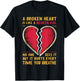Broken Heart Love Quote Graphic Design T-Shirt - T-Shirt | Black