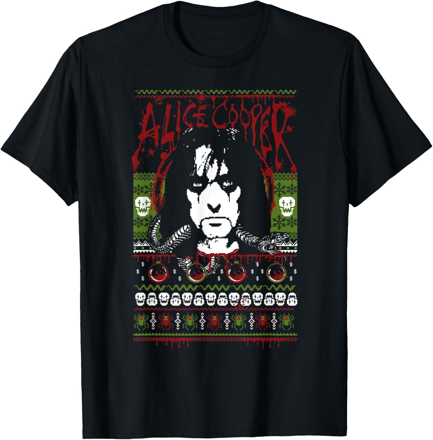 Alice Cooper – Ugly Christmas Sweater T-Shirt - T-Shirt | Black