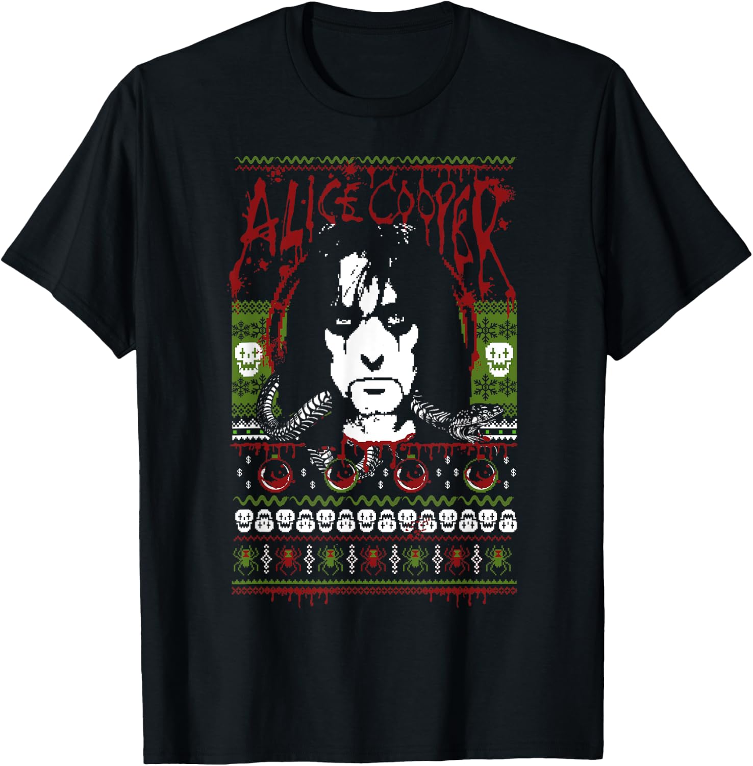 Alice Cooper – Ugly Christmas Sweater T-Shirt - T-Shirt | Black