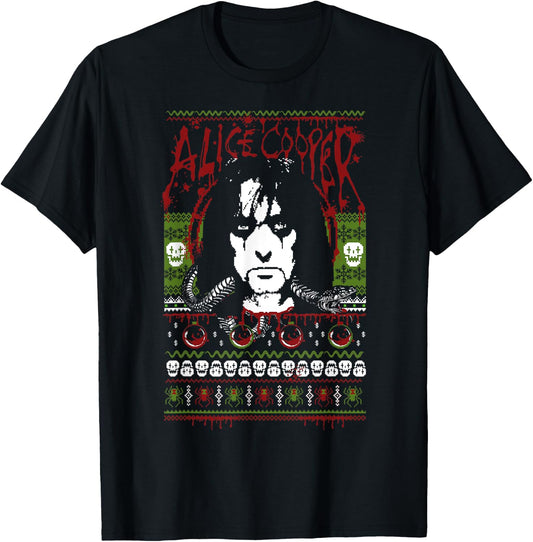 Alice Cooper – Ugly Christmas Sweater T-Shirt - T-Shirt | Black