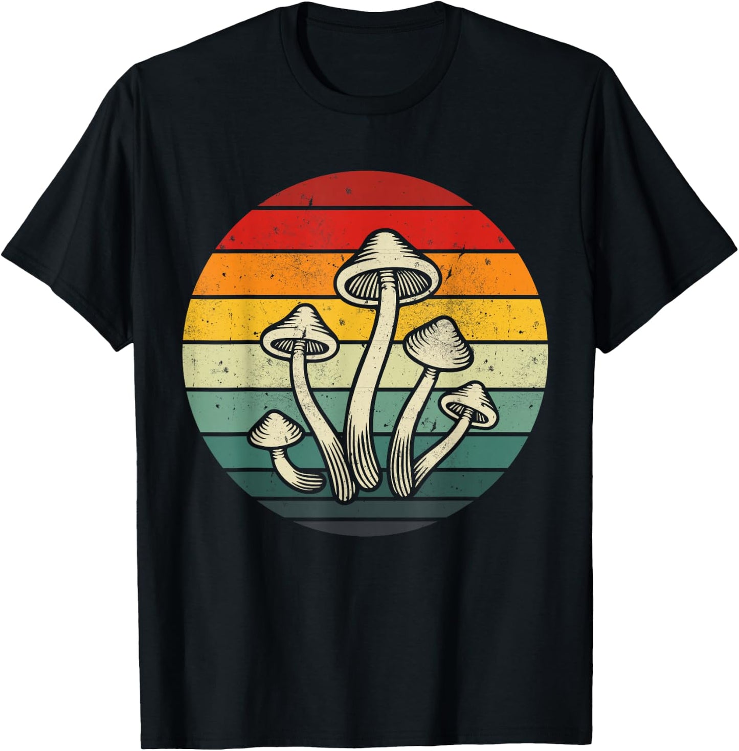 Vintage Retro Mushroom 80s 90s Mushroom Lovers Funny Food T-Shirt - T-Shirt | Black