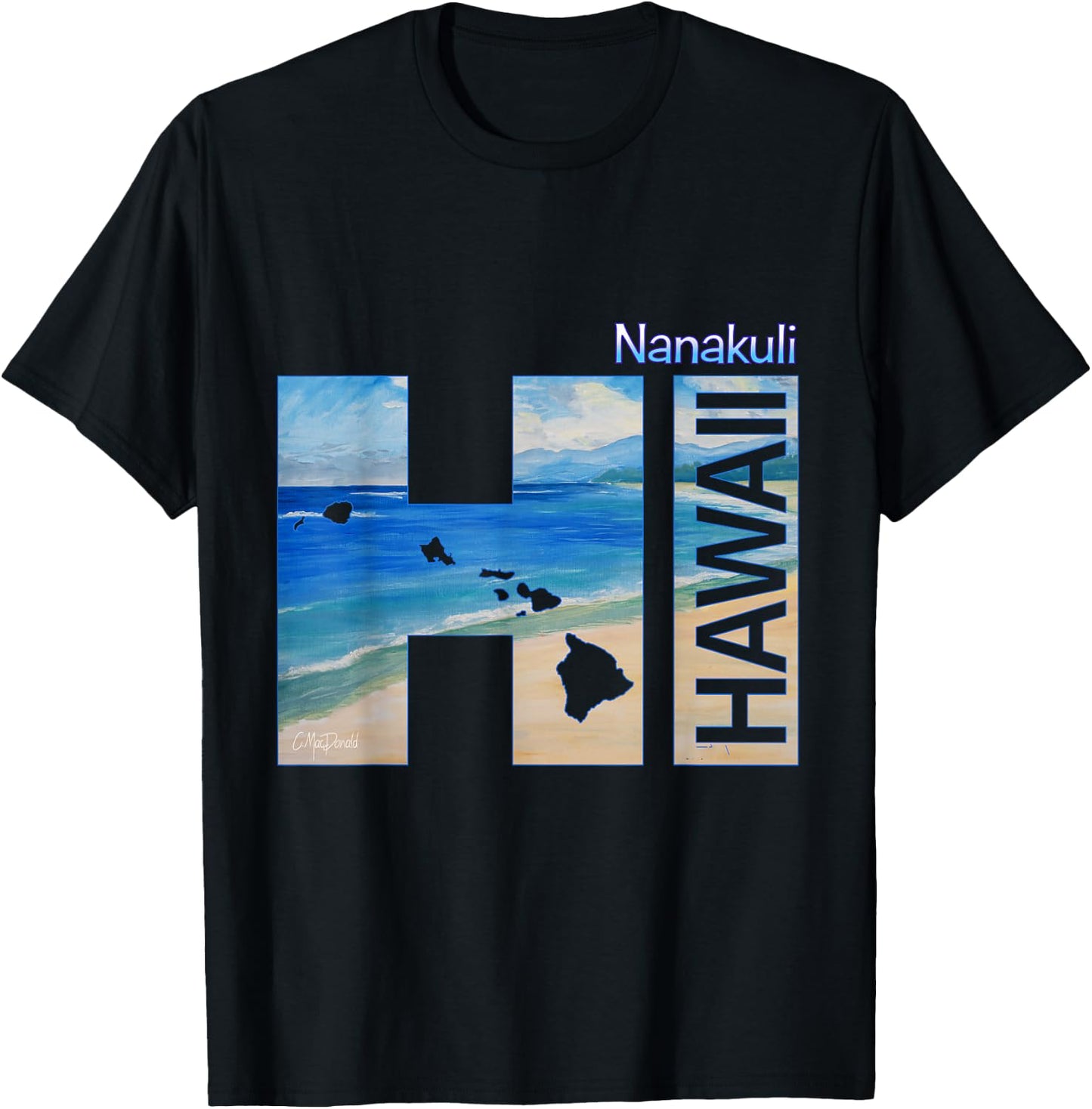 Nanakuli HI Hawaii Islands T-Shirt - T-Shirt | Black