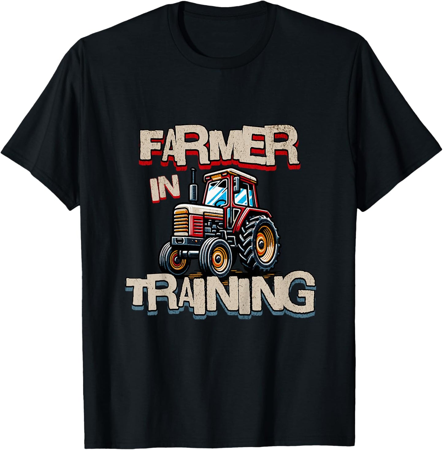 Kids Funny Farmer In Training Farming Kids Boys T-Shirt - T-Shirt | Black