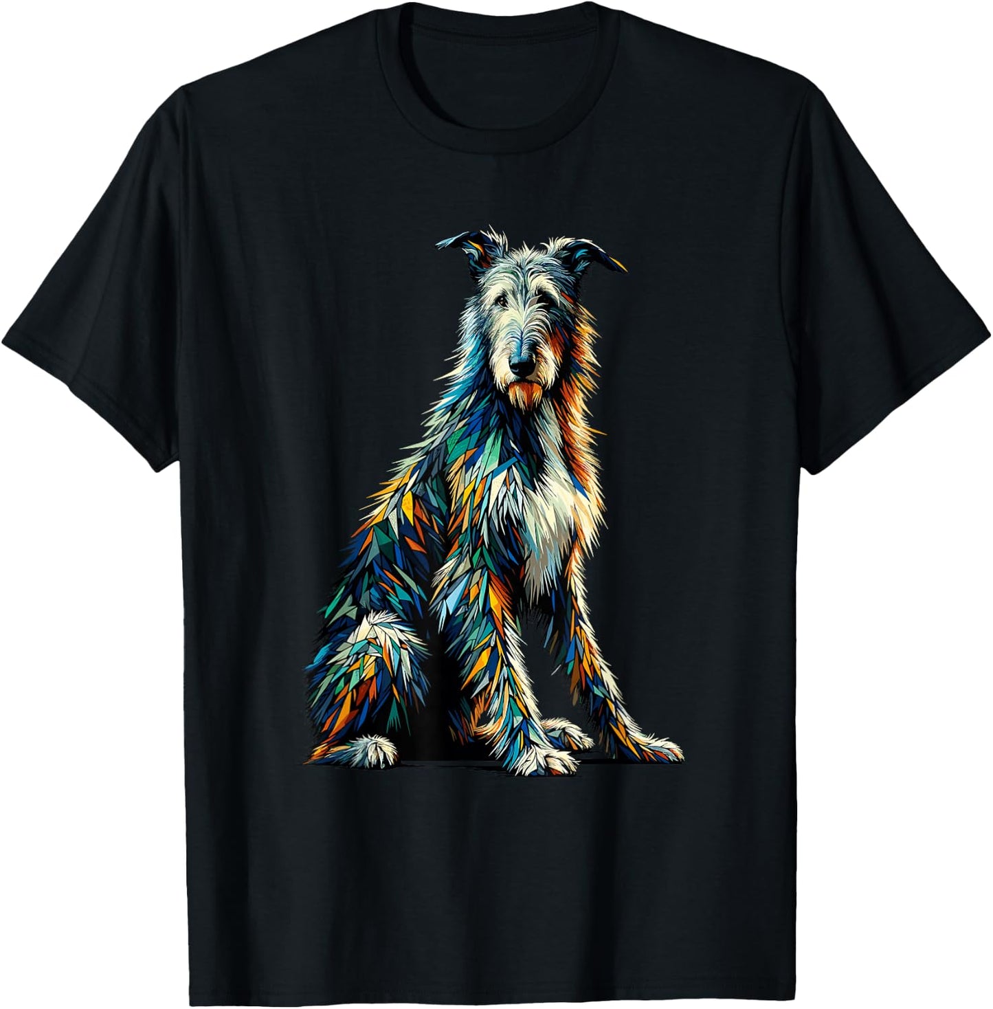 Polygon Art Irish Wolfhound T-Shirt - T-Shirt | Black