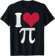 I Love Pi Vintage Retro Infinity Math Pi Day Heart T-Shirt - T-Shirt | Black