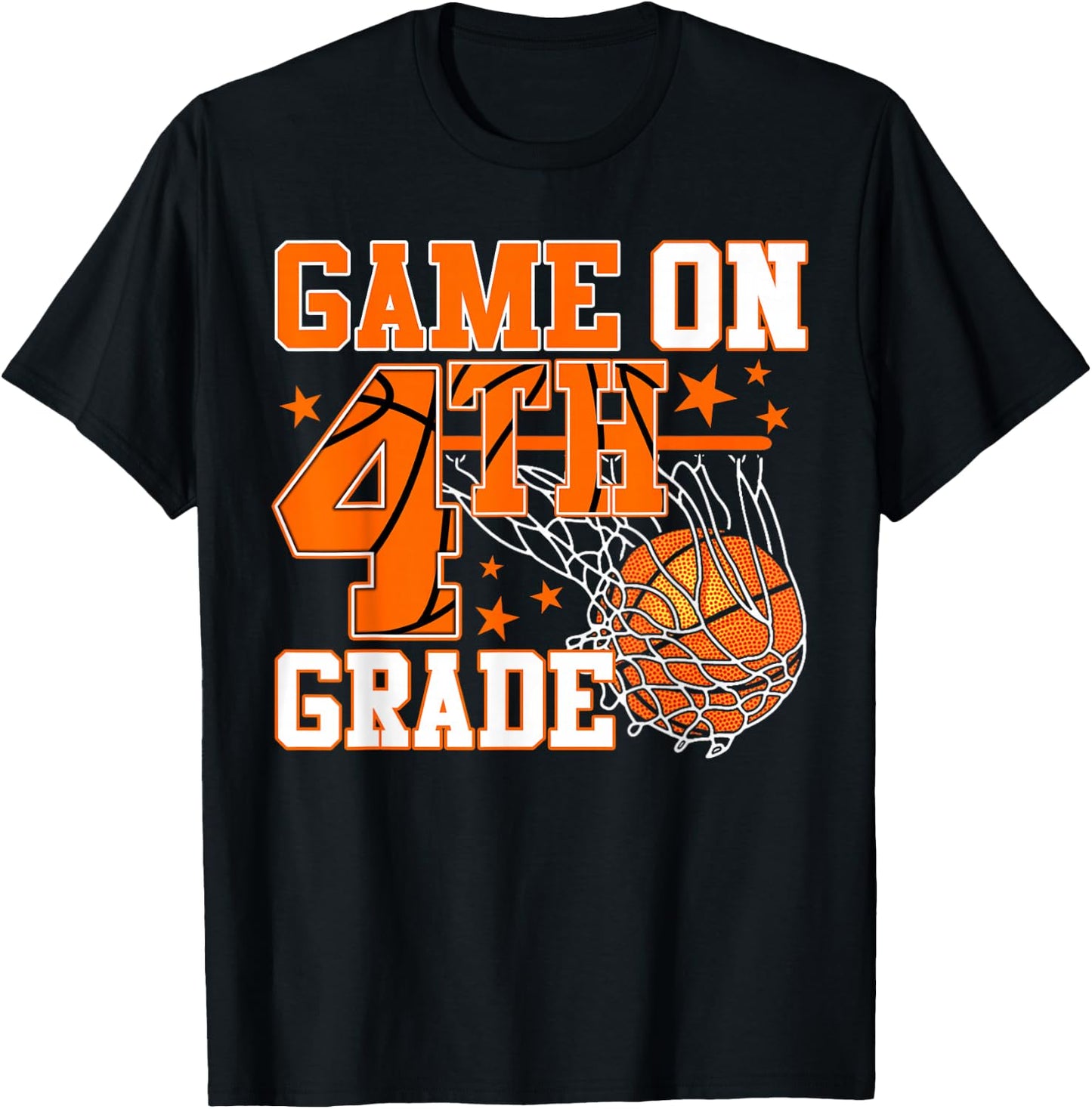 Vintage Game On Fourth Grade Basketball Back to School Boy T-Shirt - T-Shirt | Black
