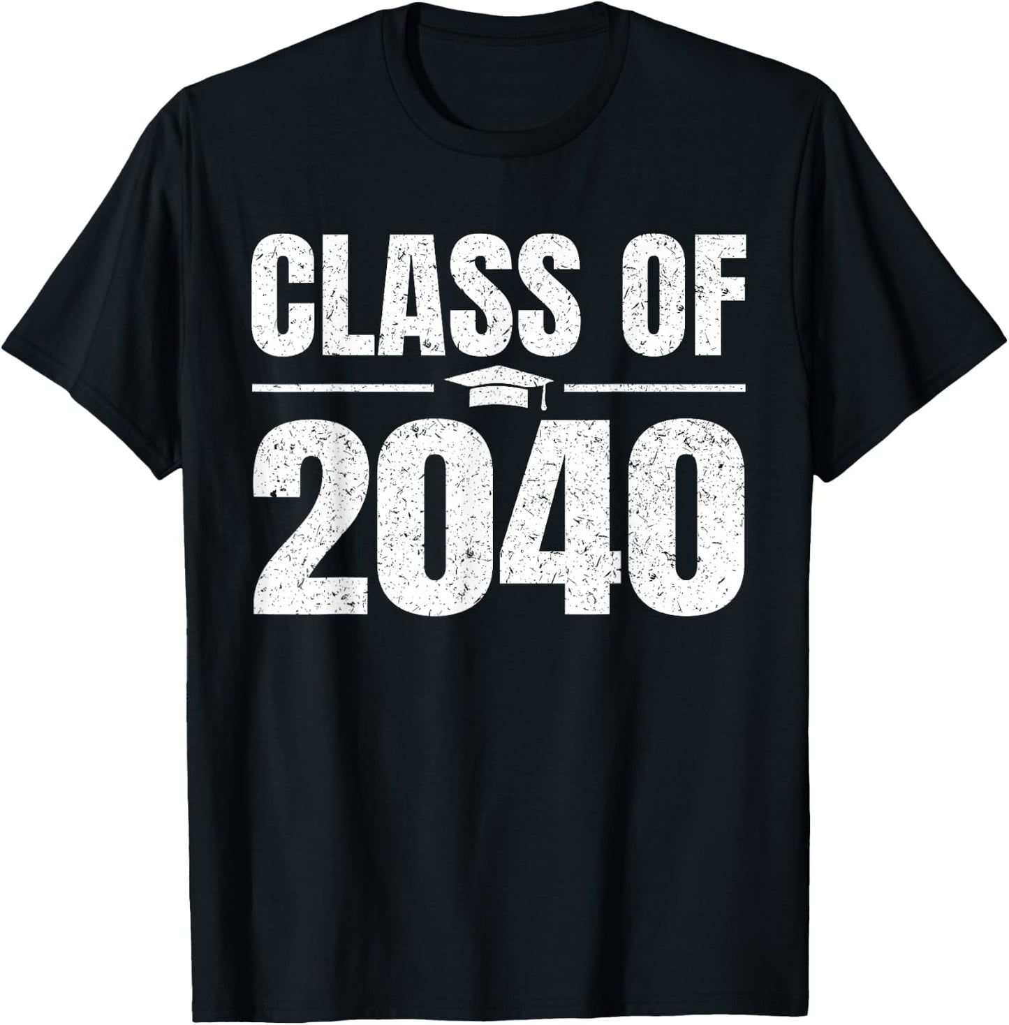 Kindergarten Class of 2040 Grow With Me Kinder Graduation T-Shirt - T-Shirt | Black