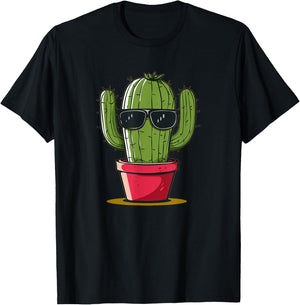 Awesome Sunglasses Cactus for Man and Woman T-Shirt - T-Shirt | Black