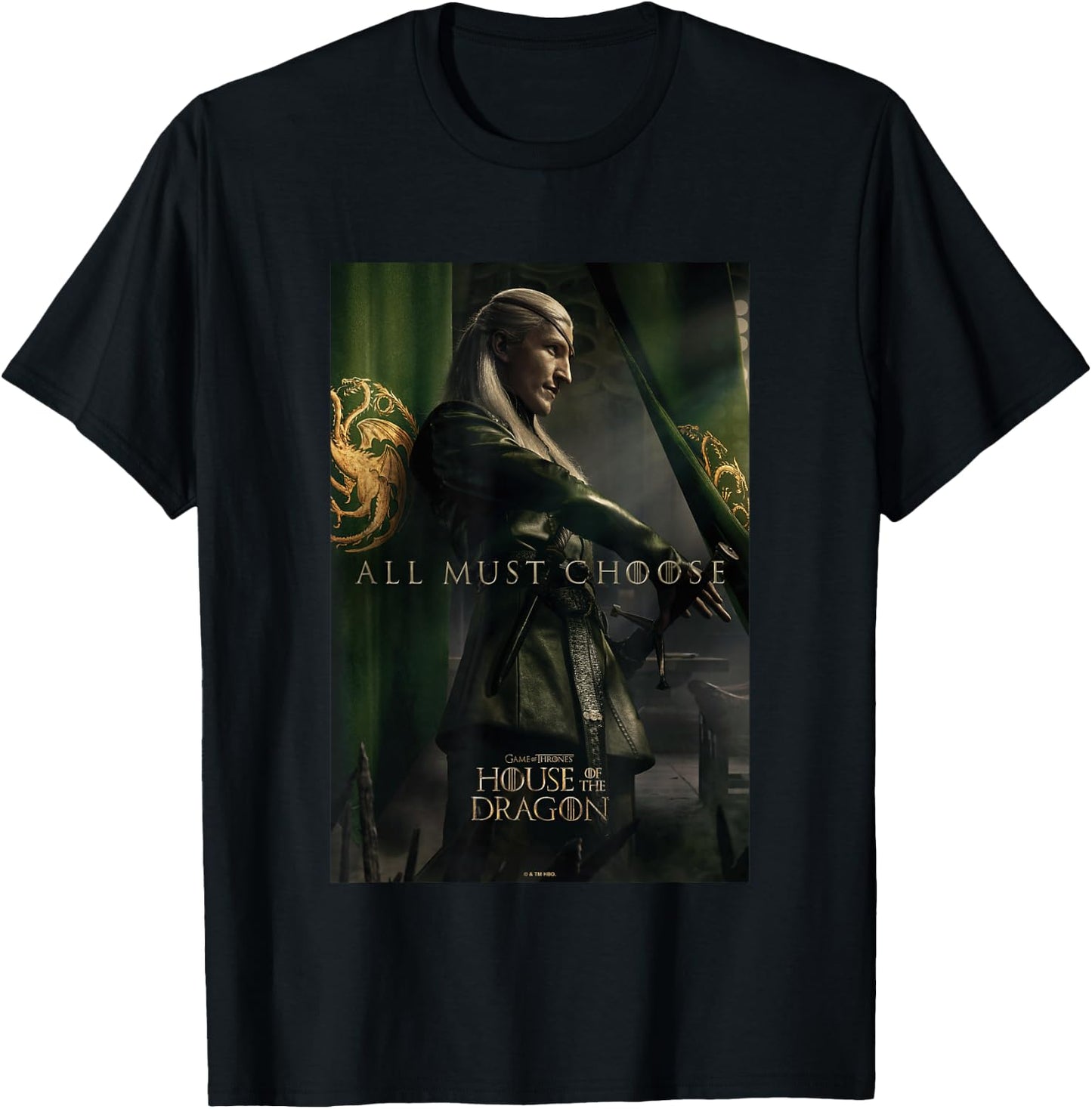 House of the Dragon All Must Choose Aemond Targaryen Vintage T-Shirt - T-Shirt | Black