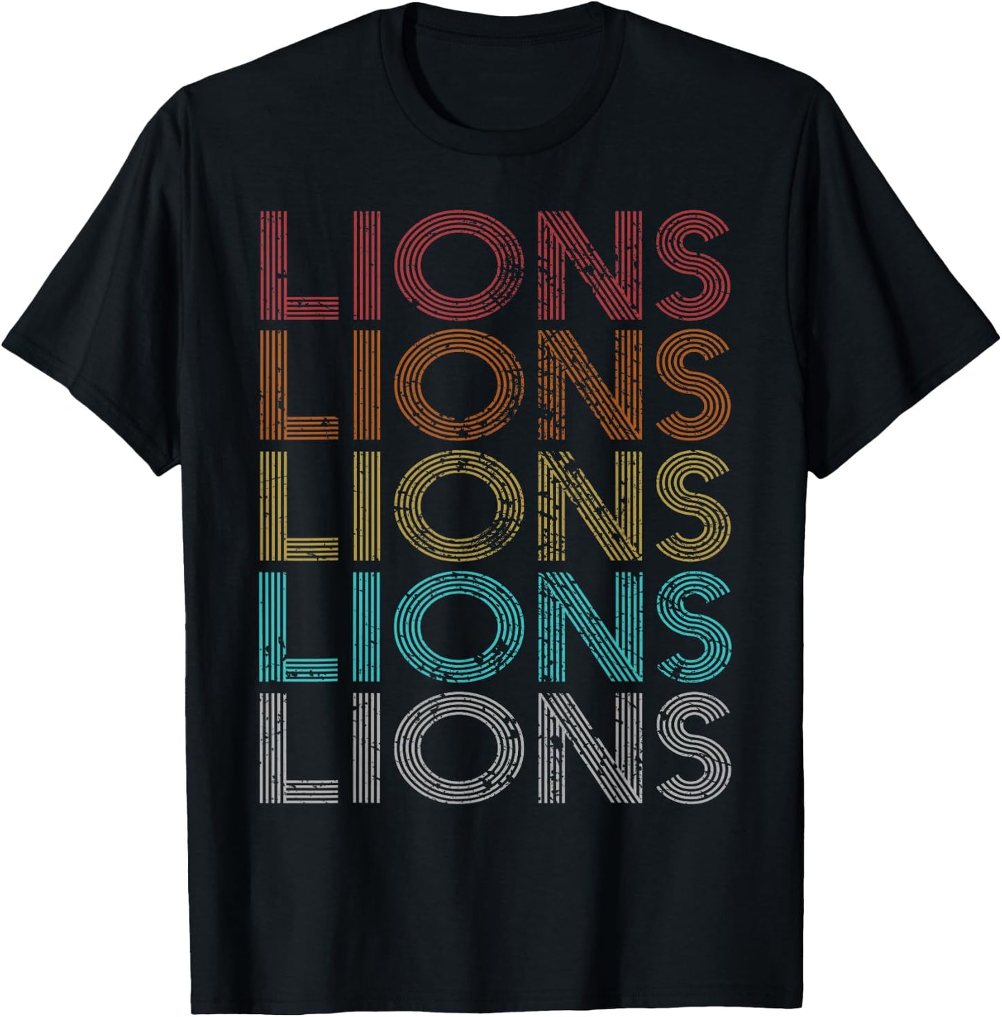 Retro Vintage Lions T-Shirt - T-Shirt | Black