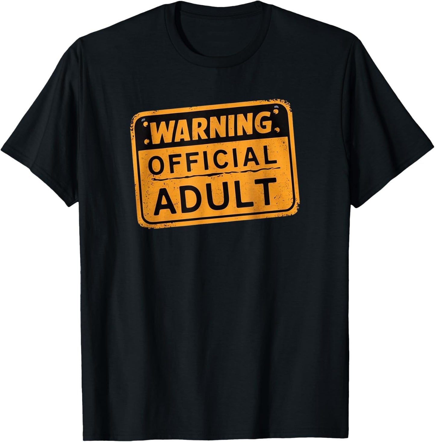 Warning Official Adult T-Shirt - T-Shirt | Black