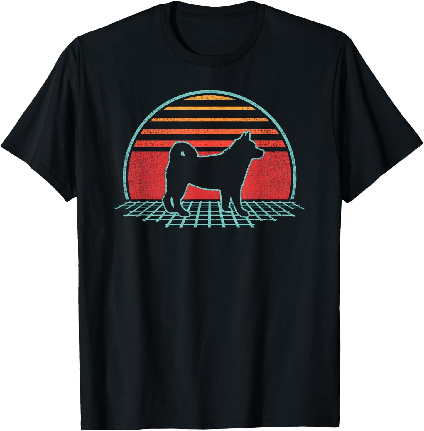 Shiba Inu Lover Dog Owner Retro Vintage 80s Style T-Shirt - T-Shirt | Black
