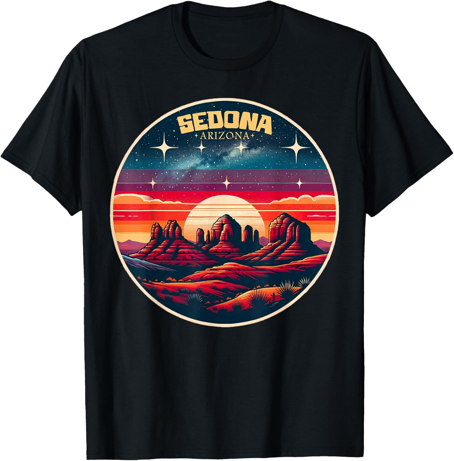 Sedona AZ Hiking Outdoors Mountain Sedona USA Retro Vintage T-Shirt - T-Shirt | Black