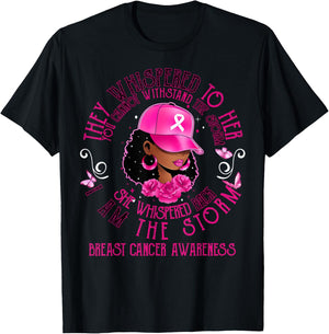 I'm The Storm Black Women Breast Cancer Survivor Pink Ribbon T-Shirt - T-Shirt | Black