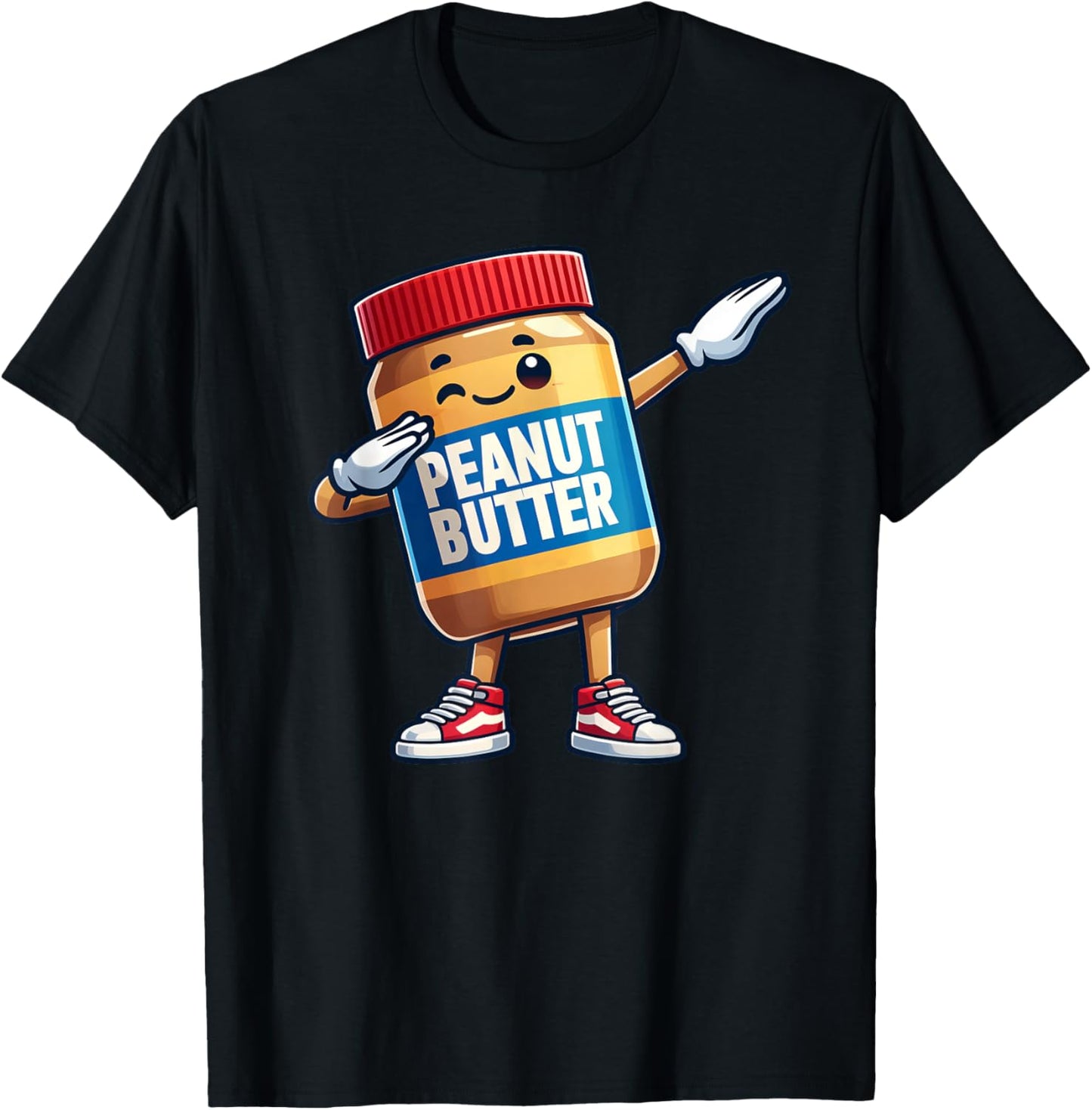 Funny Peanut Butter Jelly Jar Dabbing Boys Girls Kids T-Shirt - T-Shirt | Black