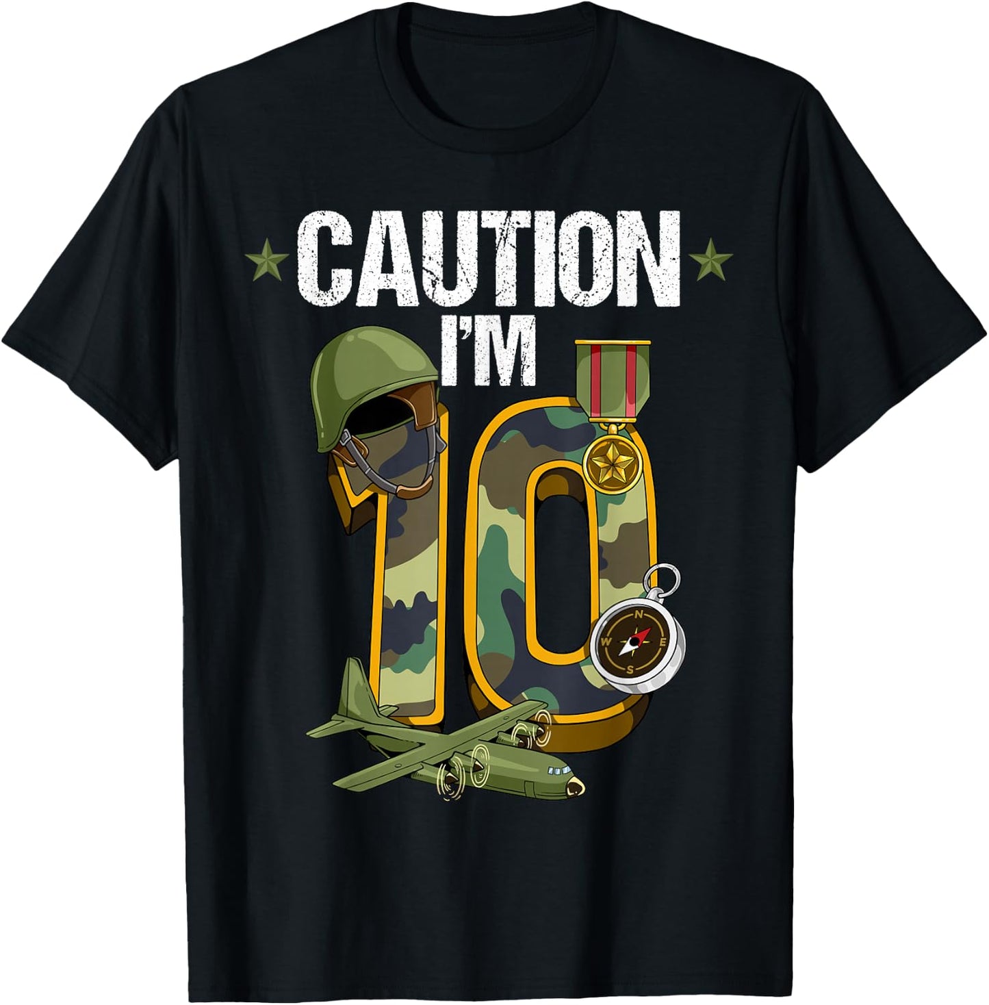 10th Birthday Army T-Shirt - T-Shirt | Black