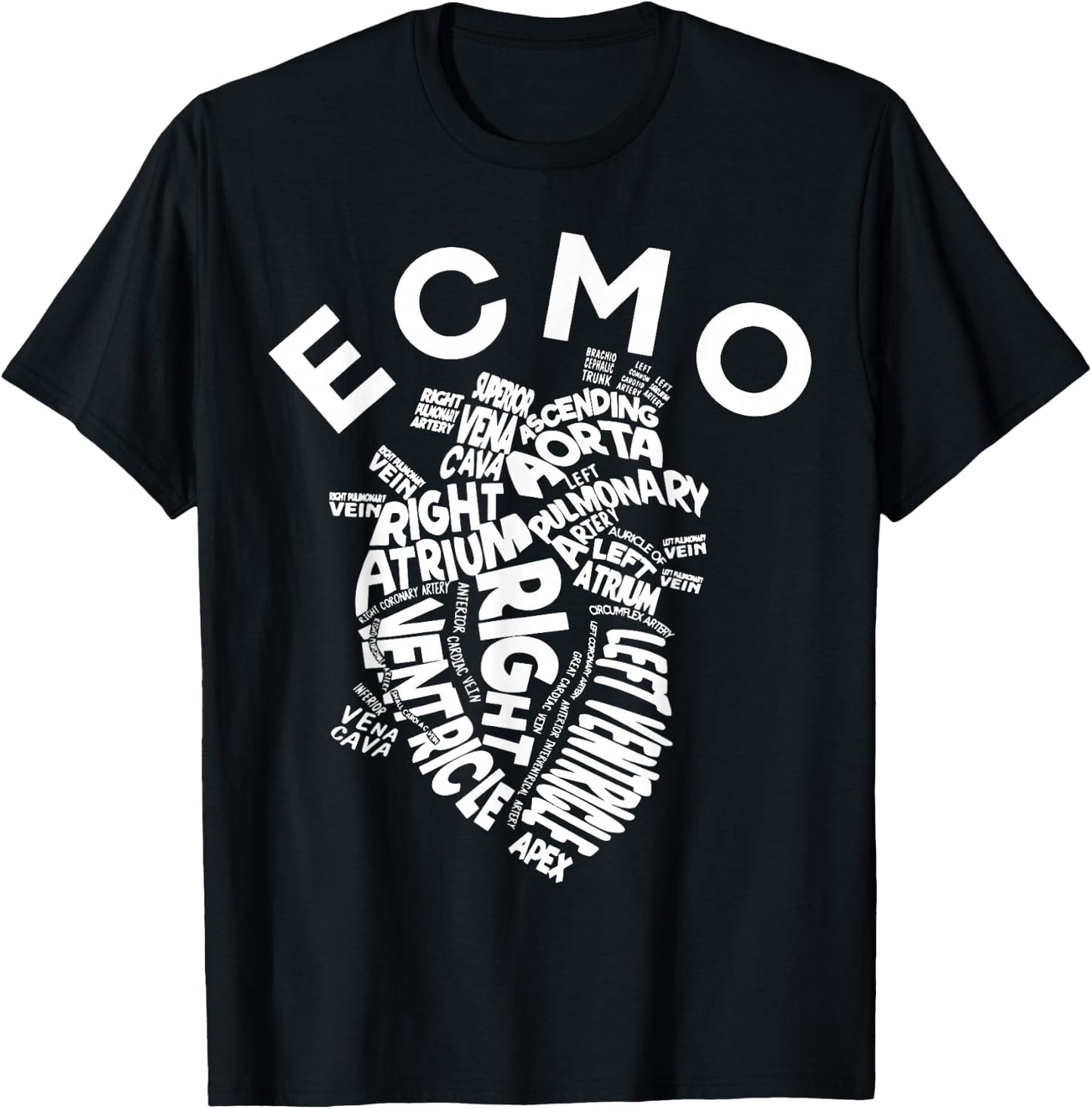 ECMO Heart Nurse Anatomy ECMO Specialist Crew CVICU T-Shirt - T-Shirt | Black