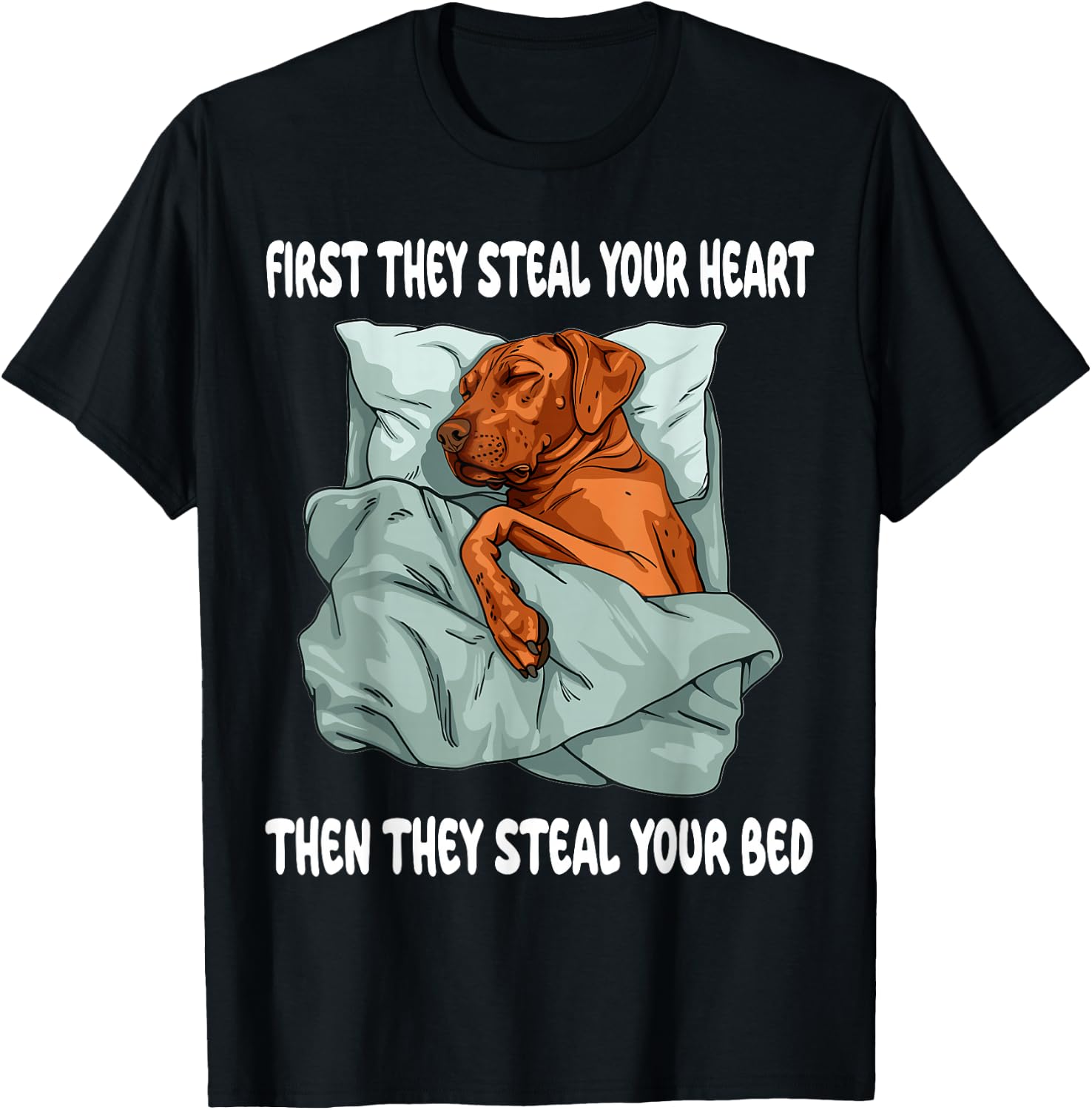 Rhodesian Ridgeback Sleeping Pajamas Nightgown T-Shirt - T-Shirt | Black