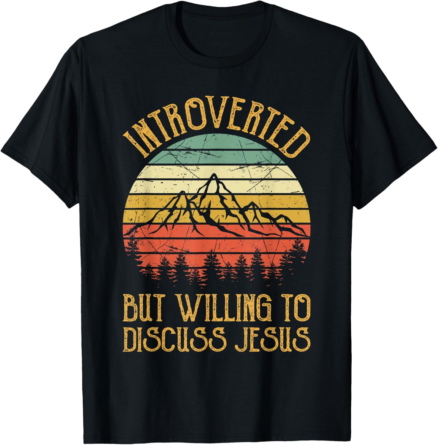 Introverted But Willing To Discuss Jesus Christian T-Shirt - T-Shirt | Black
