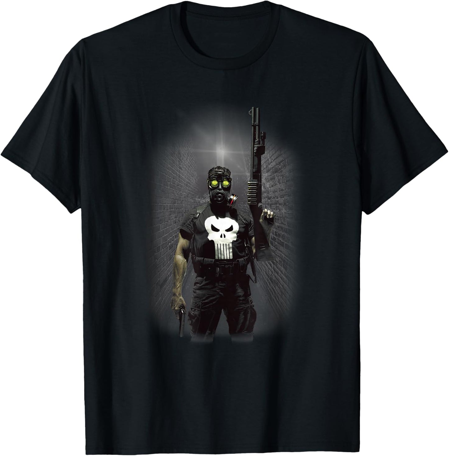 Marvel Comics Punisher Dark Alley Portrait Small T-Shirt - T-Shirt | Black