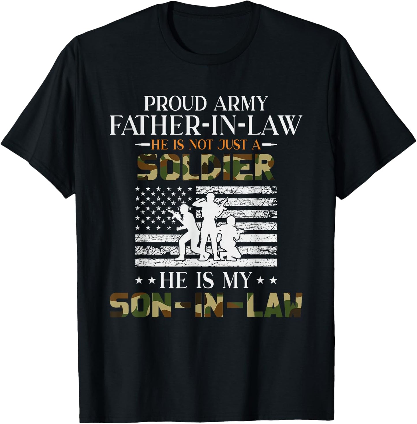 Proud Army Father in Law - Son in Law T-Shirt - T-Shirt | Black
