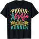 Proud Wife Of A Marathon Runner Retro Vintage Distressed T-Shirt - T-Shirt | Black