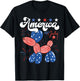 Funny Balloon Dog Fourth of July Patriotic American USA Flag T-Shirt - T-Shirt | Black
