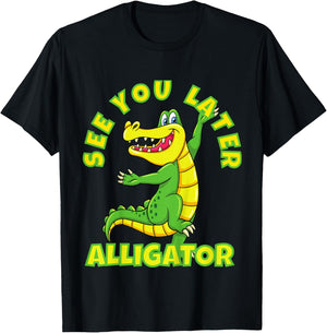 Animals Party - See You Later Alligator Design T-Shirt - T-Shirt | Black