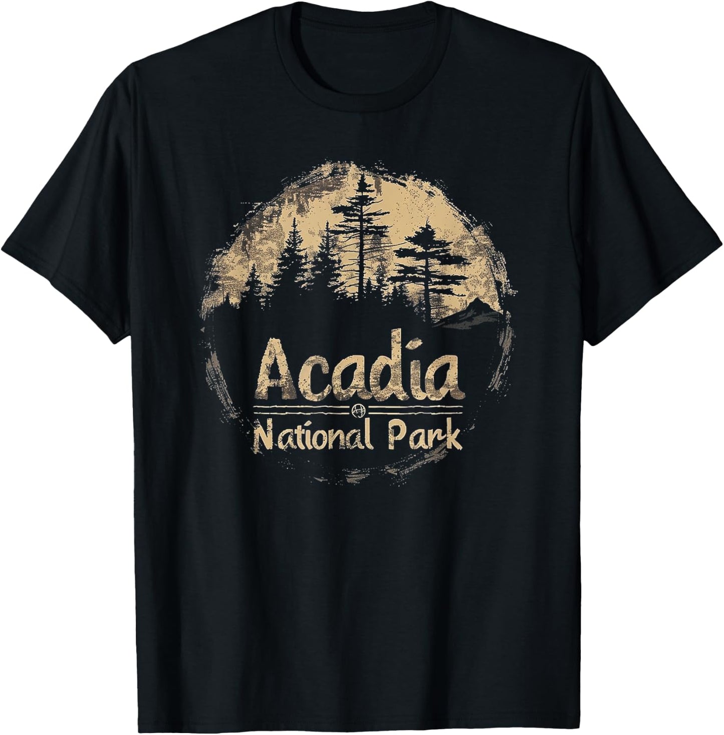 Acadia - US National Park Vintage Men Women Kids Retro T-Shirt - T-Shirt | Black