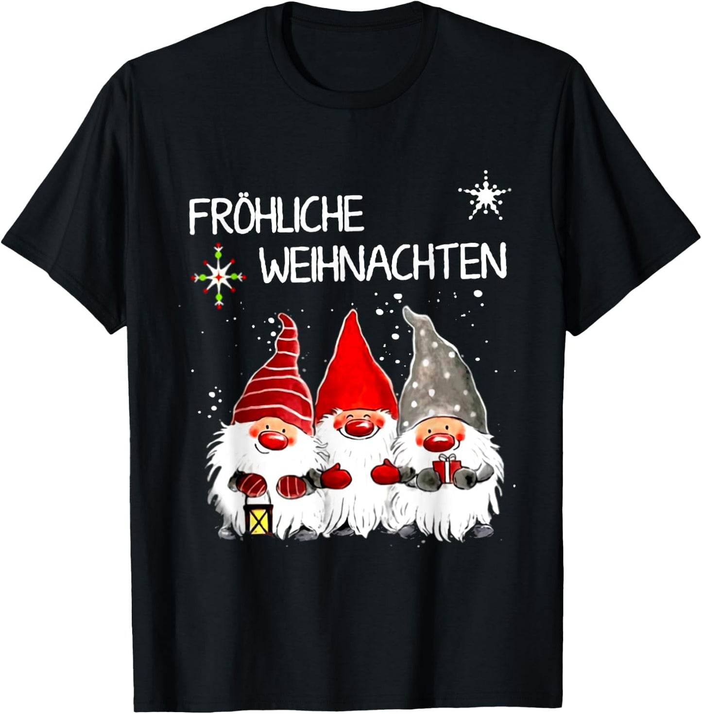 Gnomes Frohliche Weihnachten Funny Christmas T-Shirt - T-Shirt | Black