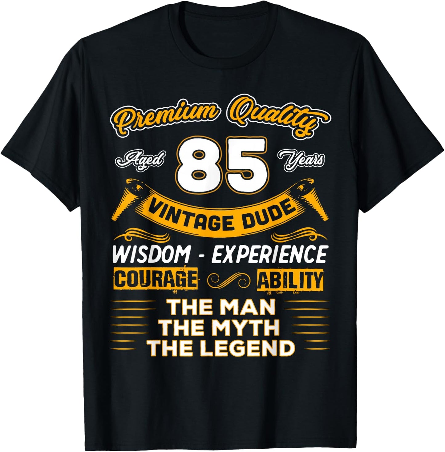 Vintage The Man Myth Legend 85 Birthday For 85 Years Old T-Shirt - T-Shirt | Black