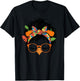 Autism Messy Bun Hair Turkey Fall Thanksgiving Girls T-Shirt - T-Shirt | Black