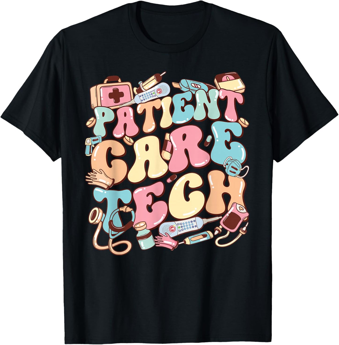Patient Care Tech. PCT Nurse Nurse Appreciation T-Shirt - T-Shirt | Black