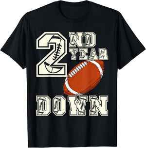 Kids 2nd Year Football Fun for Birthday Boys Touchdown T-Shirt - T-Shirt | Black
