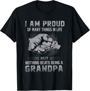 Proud Of Many Things In Life Nothing Beats Being A Grandpa T-Shirt - T-Shirt | Black