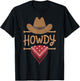 Cowboy Hat Cowgirl Country Chic Rodeo Rustic Western Howdy T-Shirt - T-Shirt | Black