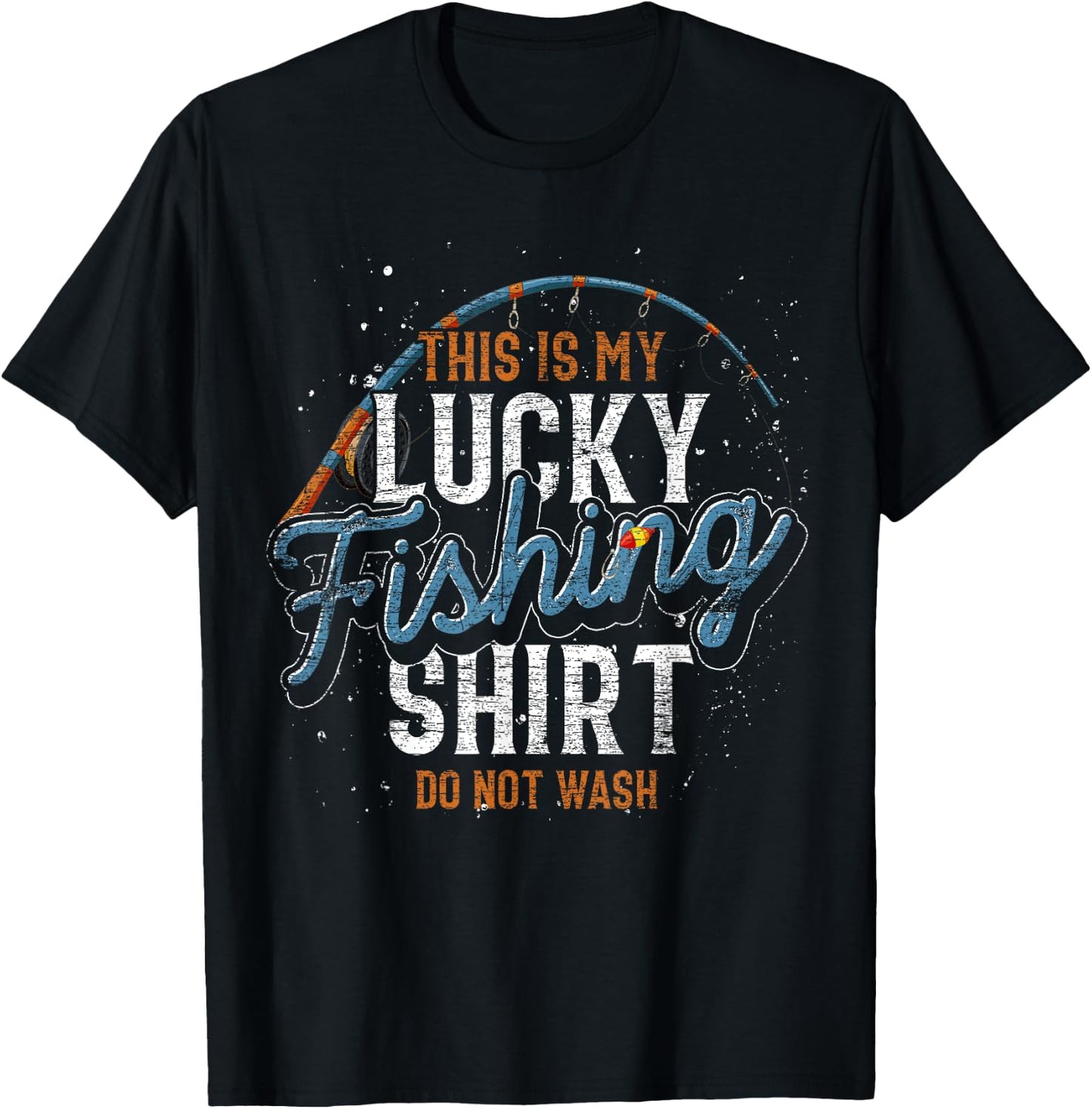 This Is My Lucky Fishing Shirt Fisherman Funny Fishing T-Shirt - T-Shirt | Black