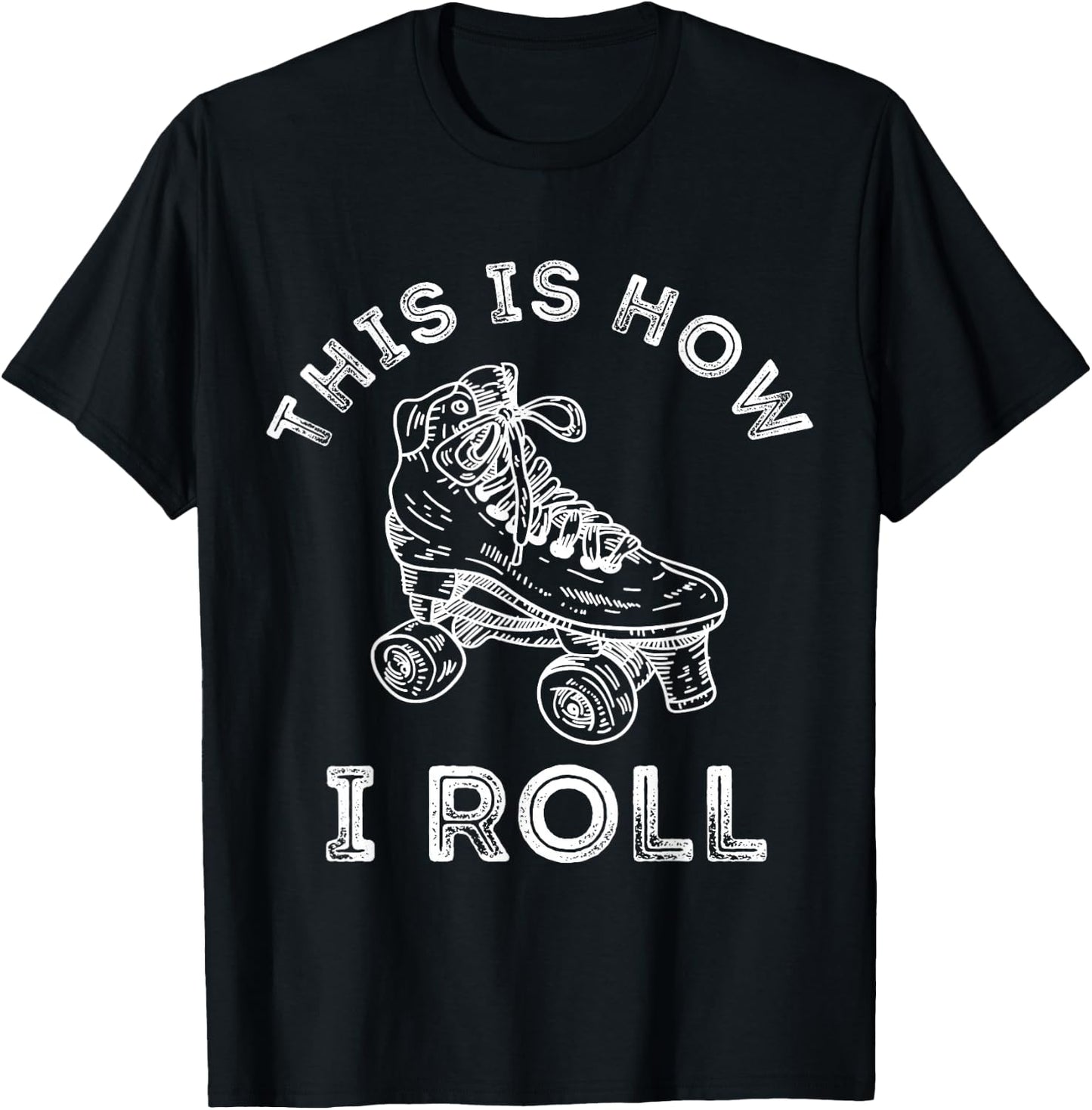 Roller Skates 70s 80s Retro Roller Skates T-Shirt - T-Shirt | Black
